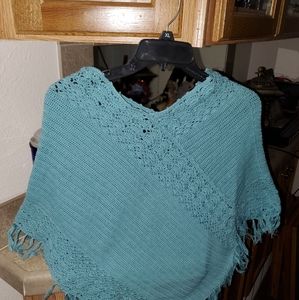 Turquiose Poncho youth xlg 14/16